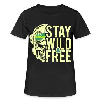 Restez sauvage et libre - Design - T-shirt respirant Femme - noir - Devant - AI Model Female 172 light (172cm)