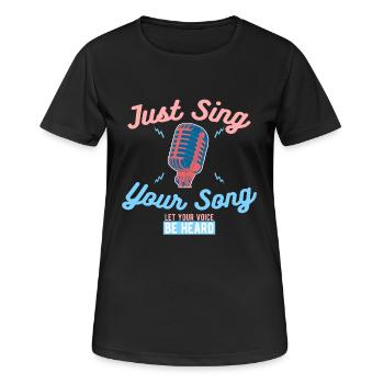 Karaoke - T-shirt respirant Femme - noir - Devant - AI Model Female 172 light (172cm)