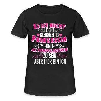 Altenpflegerin - Frauen T-Shirt atmungsaktiv - Schwarz - Vorne - AI Model Female 172 light (172cm)