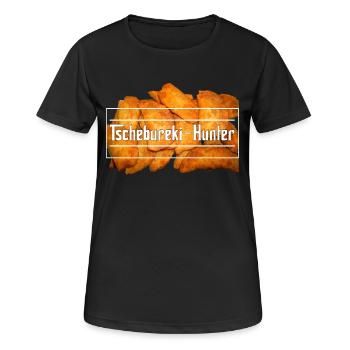 Tschebureki-Hunter - Frauen T-Shirt atmungsaktiv - Schwarz - Vorne - AI Model Female 172 light (172cm)