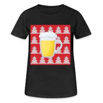 Ugly Christmas Bier - Frauen T-Shirt atmungsaktiv - Schwarz - Vorne - AI Model Female 172 light (172cm)