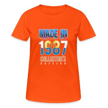1987 - T-shirt respirant Femme - orange néon - Devant - AI Model Female 172 dark (172cm)