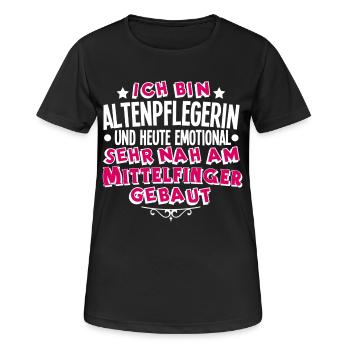 Altenpflegerin - Frauen T-Shirt atmungsaktiv - Schwarz - Vorne - AI Model Female 172 light (172cm)