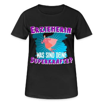 Erzieherin - Frauen T-Shirt atmungsaktiv - Schwarz - Vorne - AI Model Female 172 light (172cm)