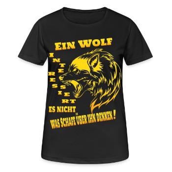 Wolf Rudel Alphatier - Frauen T-Shirt atmungsaktiv - Schwarz - Vorne - AI Model Female 172 light (172cm)