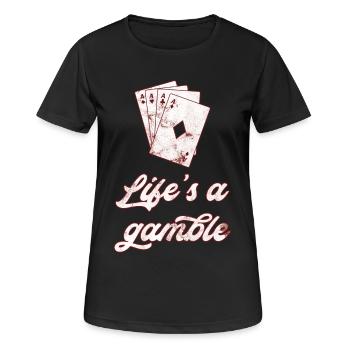 Poker - Frauen T-Shirt atmungsaktiv - Schwarz - Vorne - AI Model Female 172 light (172cm)
