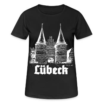 Lübeck - Design - T-shirt respirant Femme - noir - Devant - AI Model Female 172 light (172cm)