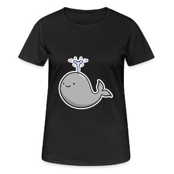Wal - Frauen T-Shirt atmungsaktiv - Schwarz - Vorne - AI Model Female 172 light (172cm)