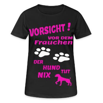 Hund Hundebesitzer Tierliebe - Frauen T-Shirt atmungsaktiv - Schwarz - Vorne - AI Model Female 172 light (172cm)