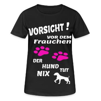 Hund & Frauchen - Frauen T-Shirt atmungsaktiv - Schwarz - Vorne - AI Model Female 172 light (172cm)
