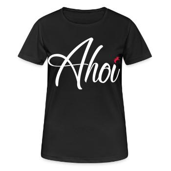 Ahoi - Frauen T-Shirt atmungsaktiv - Schwarz - Vorne - AI Model Female 172 light (172cm)