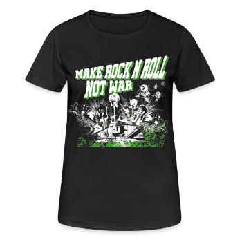 Make Rock'n'Roll Not War 2TONE - Women's Breathable T-Shirt - black - Front - AI Model Female 172 light (172cm)
