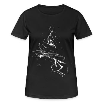 Strudel - Linie / weiß - Frauen T-Shirt atmungsaktiv - Schwarz - Vorne - AI Model Female 172 light (172cm)