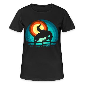 Cowboy à la conception du rodéo - T-shirt respirant Femme - noir - Devant - AI Model Female 172 light (172cm)