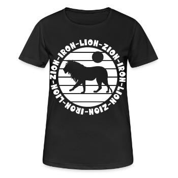 Iron Lion Zion Rastafari Reggae Löwe - Frauen T-Shirt atmungsaktiv - Schwarz - Vorne - AI Model Female 172 light (172cm)