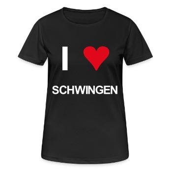 I love schwingen - Frauen T-Shirt atmungsaktiv - Schwarz - Vorne - AI Model Female 172 light (172cm)