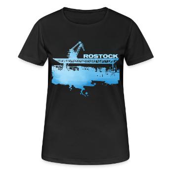 Rostock City Harbour - Women's Breathable T-Shirt - black - Front - AI Model Female 172 light (172cm)