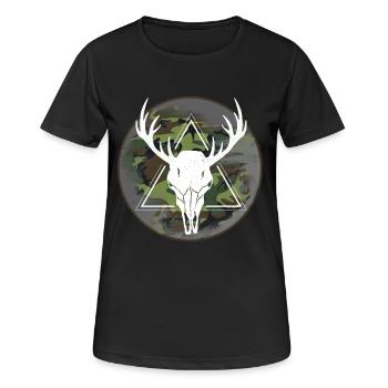 Jäger Jagen - Frauen T-Shirt atmungsaktiv - Schwarz - Vorne - AI Model Female 172 light (172cm)