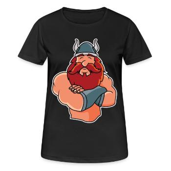 Drôle de Viking en pose - T-shirt respirant Femme - noir - Devant - AI Model Female 172 light (172cm)
