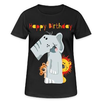 Happy Birthday - Erster Geburtstag - Zahl Eins - Women's Breathable T-Shirt - black - Front - AI Model Female 172 light (172cm)