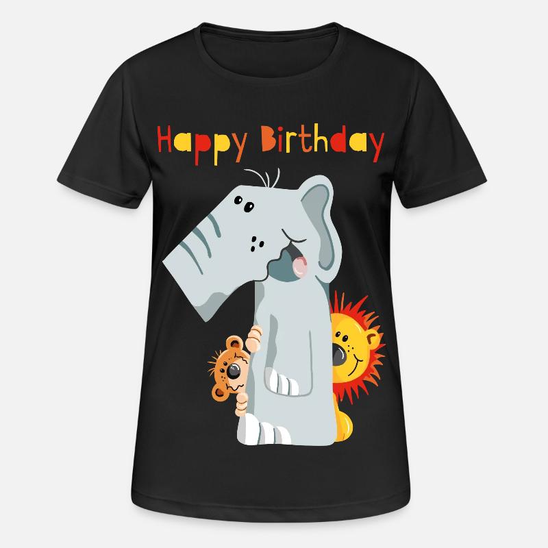 Happy Birthday - Erster Geburtstag - Zahl Eins - Women's Breathable T-Shirt - black