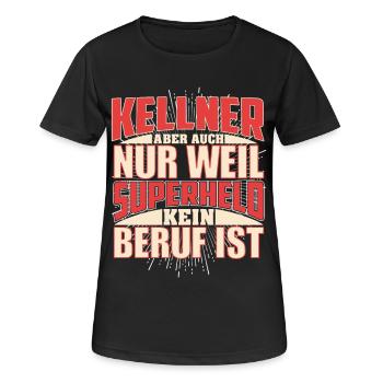 Kellner Superheld - Frauen T-Shirt atmungsaktiv - Schwarz - Vorne - AI Model Female 172 light (172cm)
