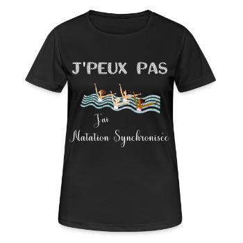 j'peux pas j'ai natation synchronisée - T-shirt respirant Femme - noir - Devant - AI Model Female 172 light (172cm)