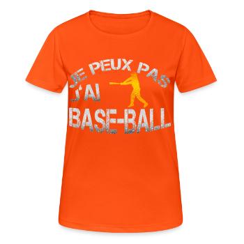 baseball - Frauen T-Shirt atmungsaktiv - Neonorange - Vorne - AI Model Female 172 dark (172cm)