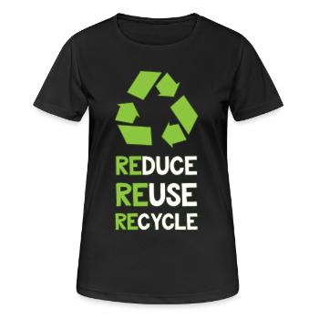 Recyclage de protection de l'environnement - T-shirt respirant Femme - noir - Devant - AI Model Female 172 light (172cm)