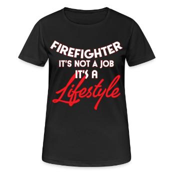 Feuerwehr - Frauen T-Shirt atmungsaktiv - Schwarz - Vorne - AI Model Female 172 light (172cm)