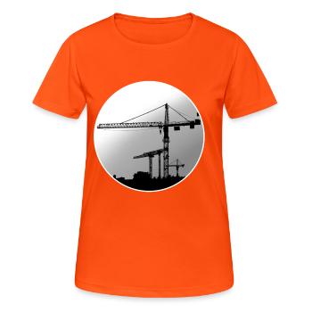 Kranführer Kran - Frauen T-Shirt atmungsaktiv - Neonorange - Vorne - AI Model Female 172 dark (172cm)