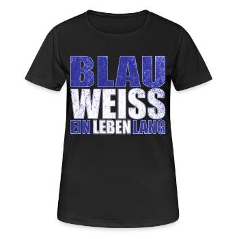 Blau Weiss ein Leben Lang - Frauen T-Shirt atmungsaktiv - Schwarz - Vorne - AI Model Female 172 light (172cm)