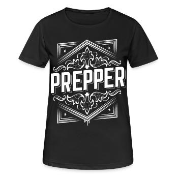 prepper survival doomsday apocalypse - Women's Breathable T-Shirt - black - Front - AI Model Female 172 light (172cm)