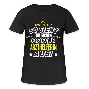 Arzthelferin - Frauen T-Shirt atmungsaktiv - Schwarz - Vorne - AI Model Female 172 light (172cm)
