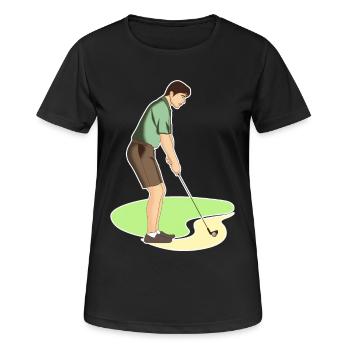 Golf | Golf | Golfeur | Jouez au golf - T-shirt respirant Femme - noir - Devant - AI Model Female 172 light (172cm)