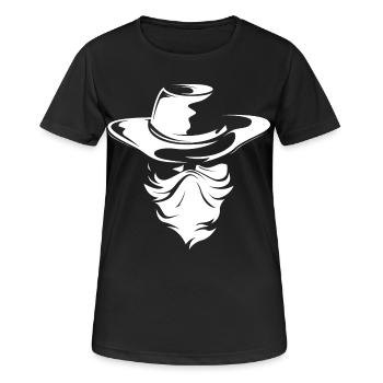 Cowboy Western Bandit Symbole Wild West Logo Signe - T-shirt respirant Femme - noir - Devant - AI Model Female 172 light (172cm)