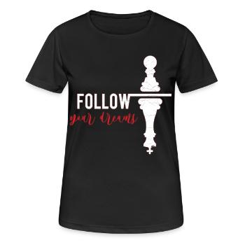 Schach - Frauen T-Shirt atmungsaktiv - Schwarz - Vorne - AI Model Female 172 light (172cm)