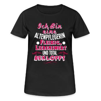 Altenpflegerin - Frauen T-Shirt atmungsaktiv - Schwarz - Vorne - AI Model Female 172 light (172cm)