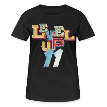 Level Up 11 Years of Gamer Birthday Gaming Gaming - Women's Breathable T-Shirt - black - Front - AI Model Female 172 light (172cm)