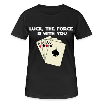 Luck is with you in poker! - Women's Breathable T-Shirt - black - Front - AI Model Female 172 light (172cm)