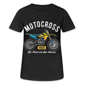 Motocross Racer! - Frauen T-Shirt atmungsaktiv - Schwarz - Vorne - AI Model Female 172 light (172cm)