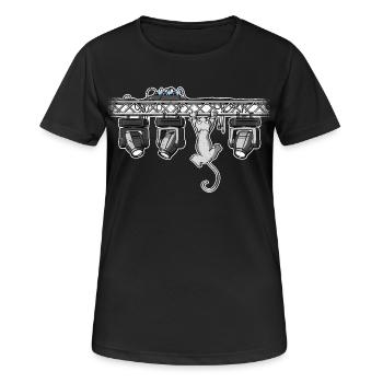 dmxcat - Frauen T-Shirt atmungsaktiv - Schwarz - Vorne - AI Model Female 172 light (172cm)