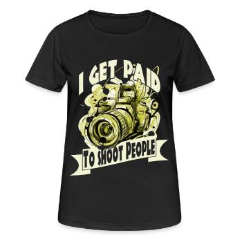 Photo photo photograph - T-shirt respirant Femme - noir - Devant - AI Model Female 172 light (172cm)