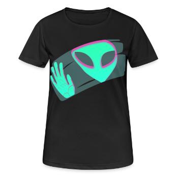 Alien - Frauen T-Shirt atmungsaktiv - Schwarz - Vorne - AI Model Female 172 light (172cm)