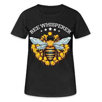 Chuchoteur d’abeilles avec des nid d’abeilles - T-shirt respirant Femme - noir - Devant - AI Model Female 172 light (172cm)