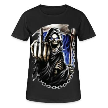 Sensenmann - Frauen T-Shirt atmungsaktiv - Schwarz - Vorne - AI Model Female 172 light (172cm)