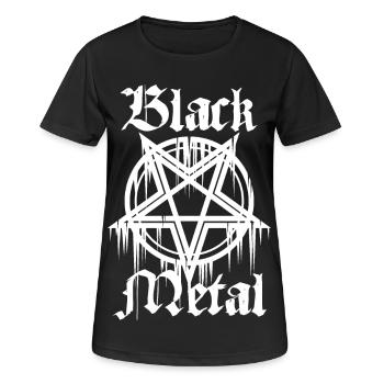 Black Metal mit Pentagramm - Frauen T-Shirt atmungsaktiv - Schwarz - Vorne - AI Model Female 172 light (172cm)