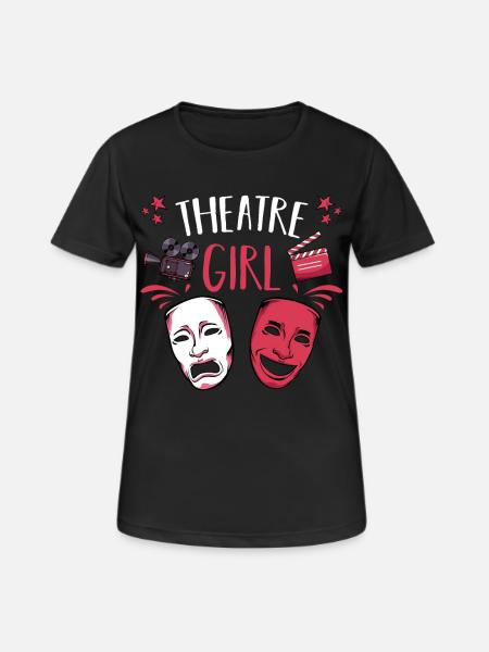 Theatre Girl Masks & Stage Motifs - Women's Breathable T-Shirt - black
