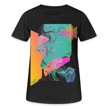 abstract face - Women's Breathable T-Shirt - black - Front - AI Model Female 172 light (172cm)