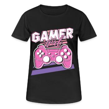 Gamer Girl Pink Retro Controller - Women's Breathable T-Shirt - black - Front - AI Model Female 172 light (172cm)